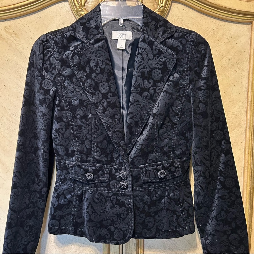 Ann Taylor Loft Velvet Floral Jacket Blazer NEW NWOT